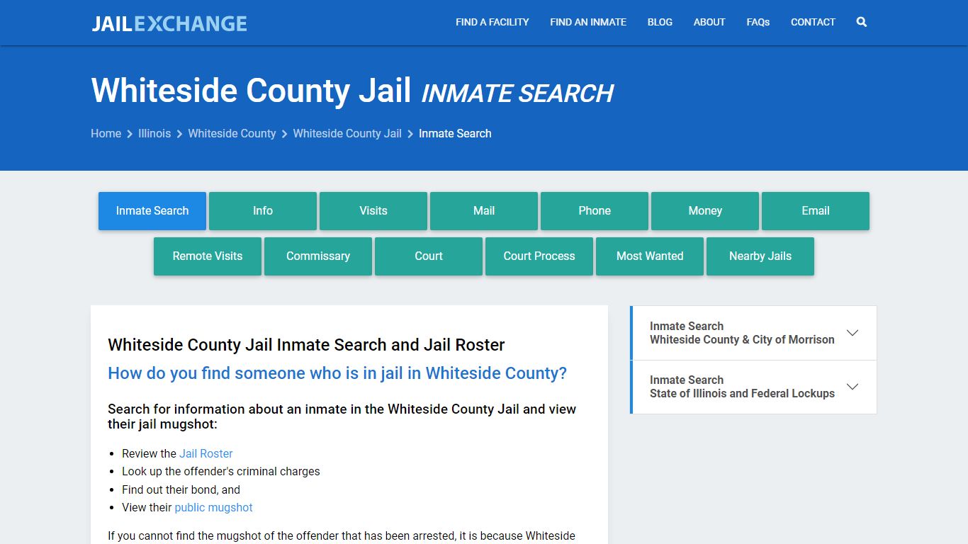 Whiteside County Jail Inmate Search - Jail Exchange