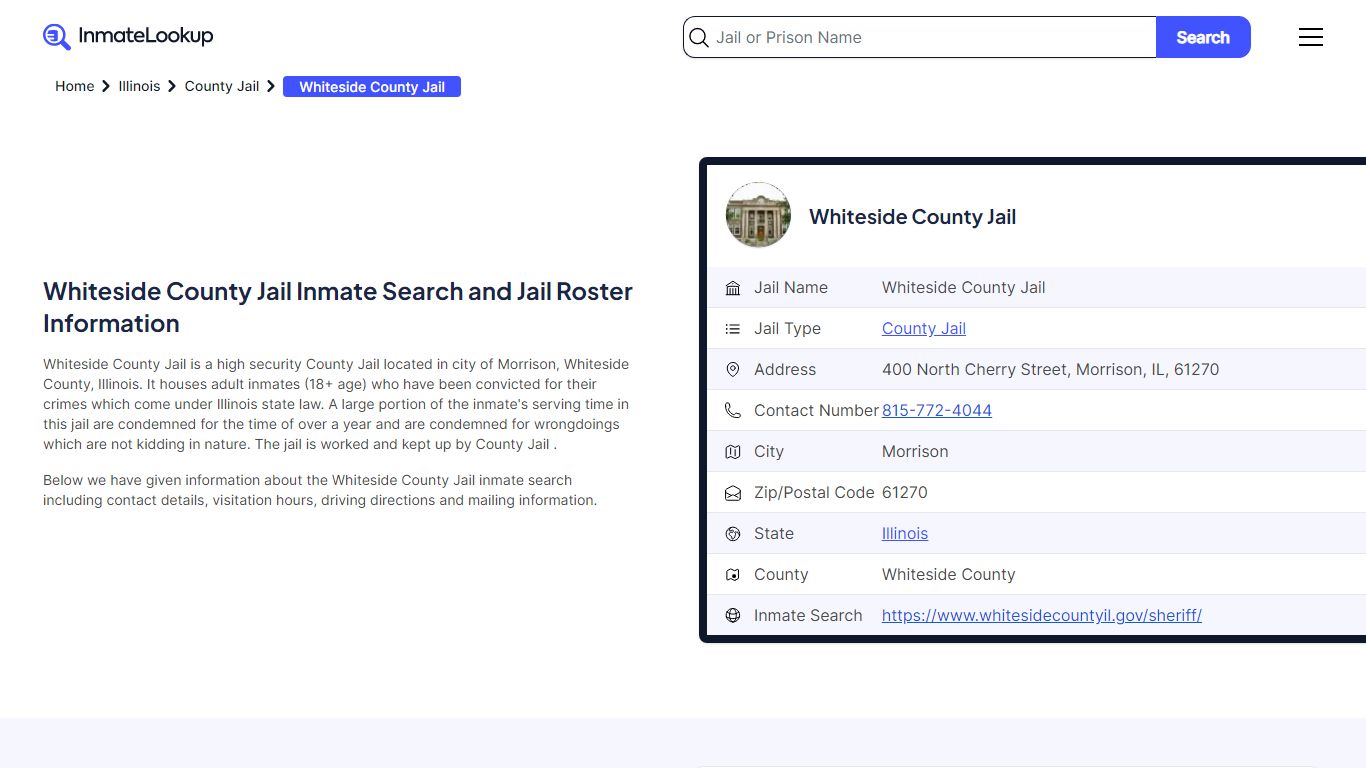 Whiteside County Jail Inmate Search, Jail Roster, Bookings, Arrests ...